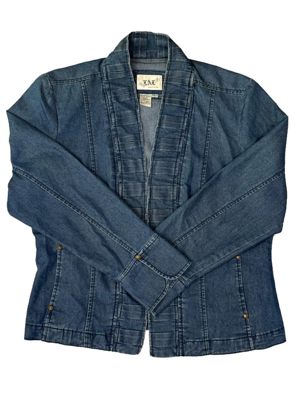Live a Little Women’s Large Cotton Blend Hook Closure Denim Style Jacket